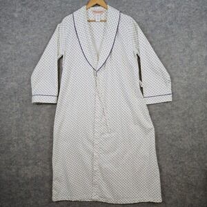 Vermont Country Store Women's Tie Front Robe Size M‎ 100% Cotton All Over Print